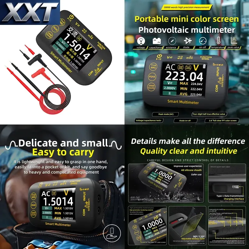 Multimeter Digital - XXT Professionelles Digitalmultimeter S40 USB-Aufladbar True