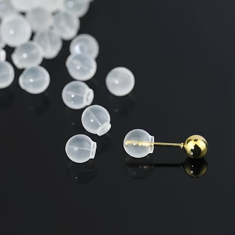 Diy Electronics Components - 100 Stück Weiche Transparente Silikon-Ohrringverschlüsse, Bruchfeste