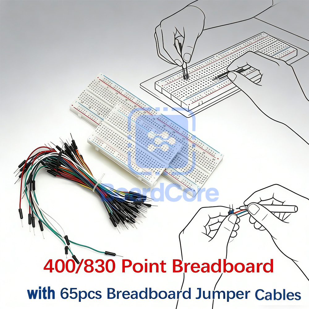 Diy Electronics Raspberry Pi - 400/830-Punkt-Steckplatinen-Set mit 65 Stück Jumper-Kabeln für