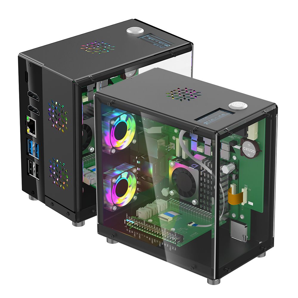 Diy Electronics Raspberry Pi - Raspberry Pi 5-Gehäuseschutz-Set mit Turmkühler +