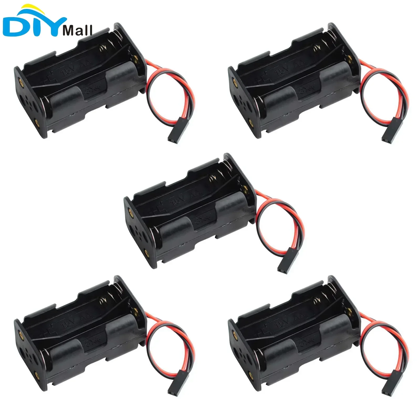 Diy Electronics Holder - 5 Stück AA-Batteriehalter mit 2-Pin-JR-Anschluss für