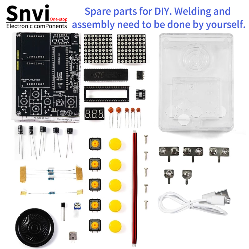 Diy Electronics Learning Kit - Snvi DIY Pixel-Spielkonsole Bausatz 51 MCU