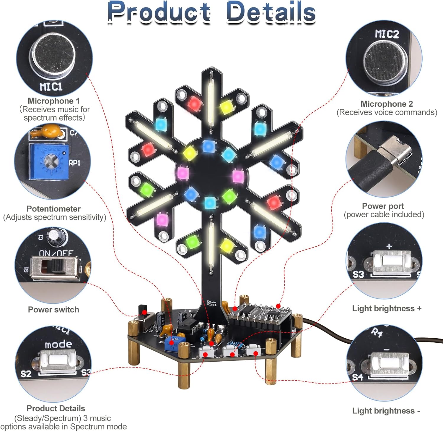 Sprachgesteuertes Spektrum-Lic – Diy Electronics Learning Kit Bewertung und Preis